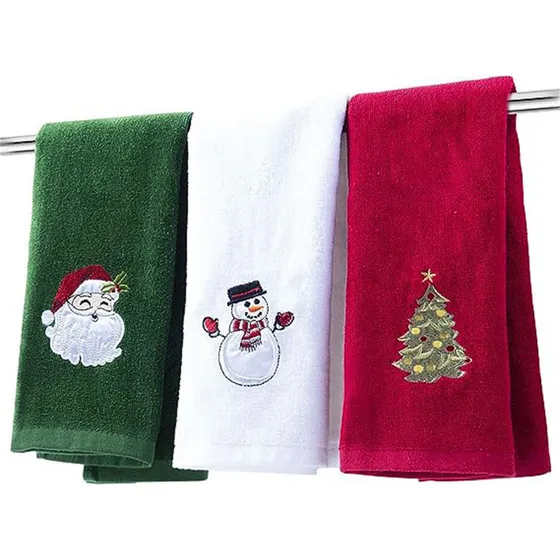 / Toalhas De Mão De Natal De 3 Peças, Toalha De Mão E Rosto