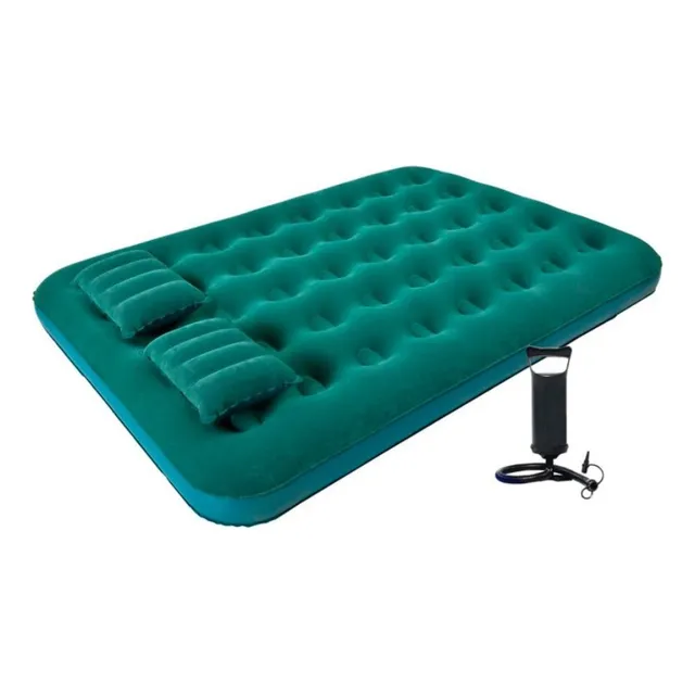 Colchón Inflable Matrimonial + 2 Almohadas + Bomba Manual