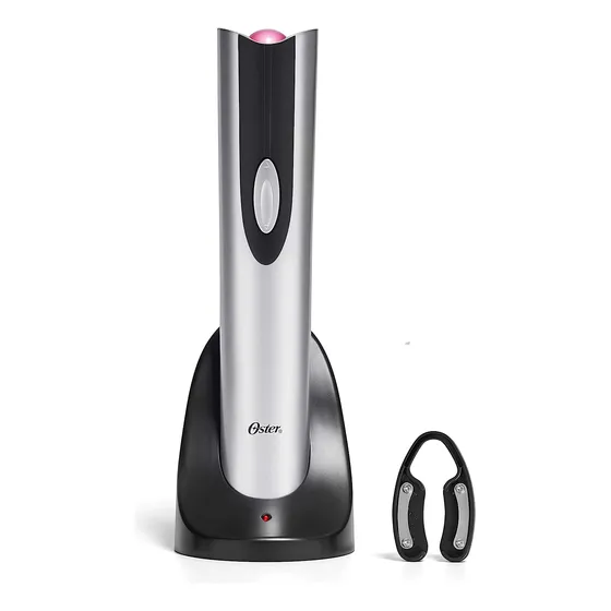 Kit De Abridor De Vino Oster, Electrico, Con Base De Carga
