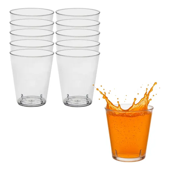 Set 20 Vasos Acrilico 200ml Postre 7oz Acrilico Desechable