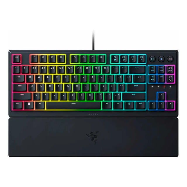 Teclado Razer Ornata V3 Tkl Mecha Membrane Us Black Gamer Keyboard Teclado Em Inglês Preto