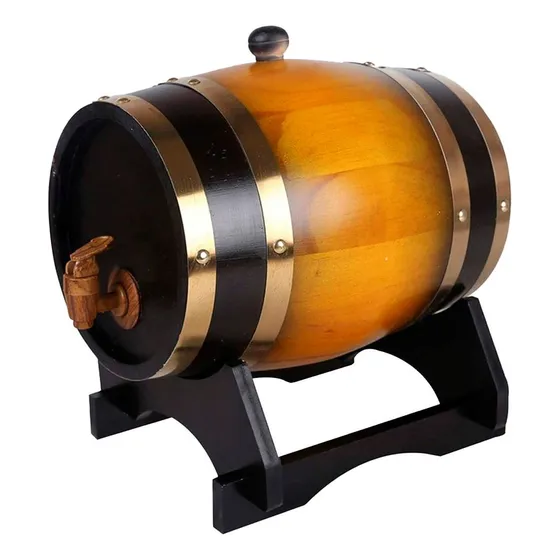 Barril De Madera Con Soporte Y Canilla Dispensadora  3 Lit.