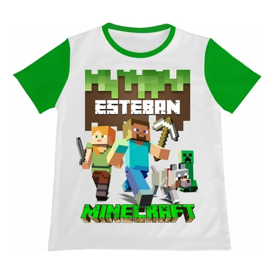 Franela Camisa Niño Niña Minecraft En Algodon
