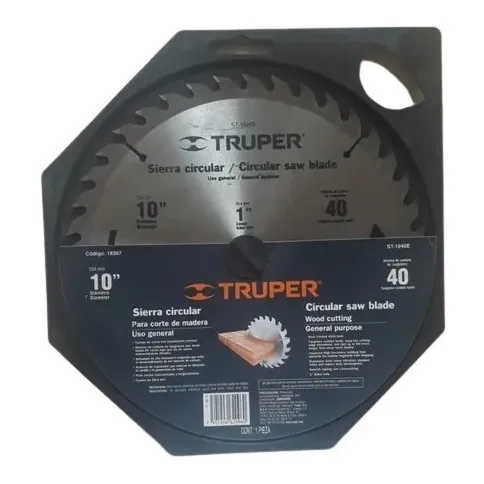 Sierra Circular 10x1pulgx40d Madera Uso Gral. Truper 18307 