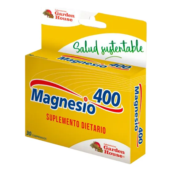 Garden House Magnesio 400 Calambres Huesos Artrosis 30 Comp