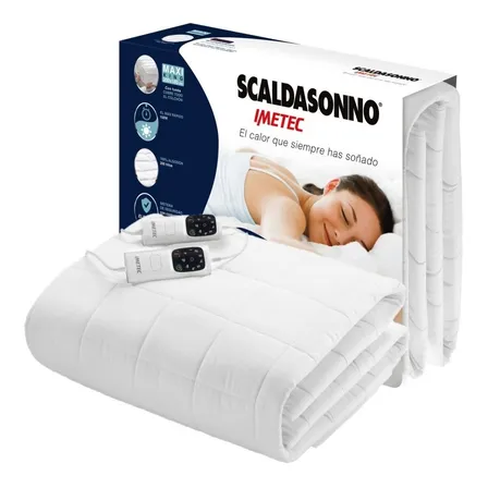 Calientacama Scaldasonno Maxi King 200x180 100% Algodón Color Blanco