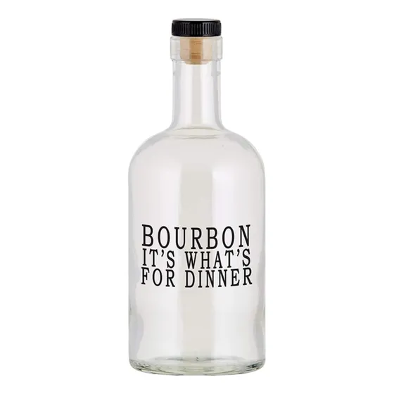 Botella De Bourbon De Licor De Vidrio Con Tapa De Corcho, 25