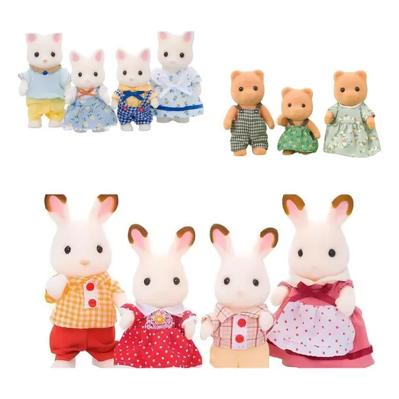 Brinquedo Forest Pet Families Famíla Kit Com 3 Bonecos