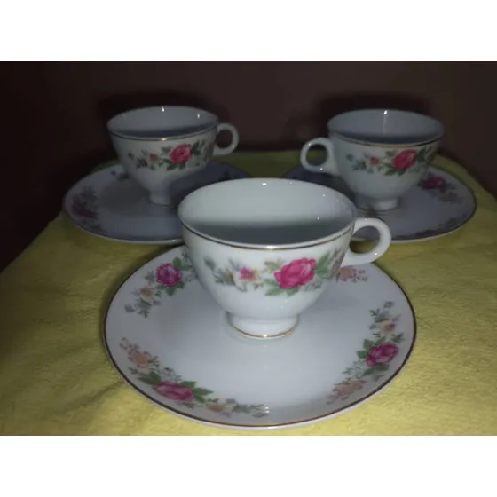 Juego De 3 Tazas De Café Con Plato