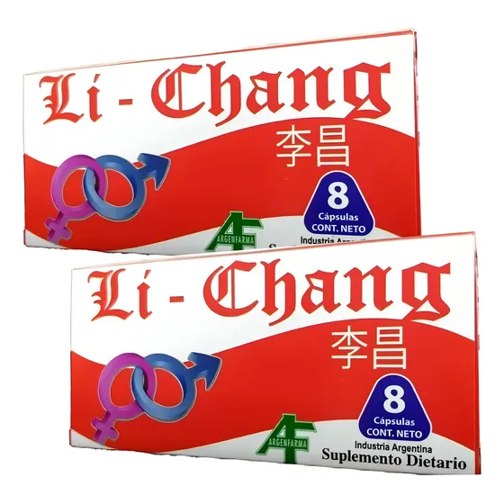 Suplemento en cápsula Argenfarma Li Chang vigorizante en caja 8 un pack x 2 u
