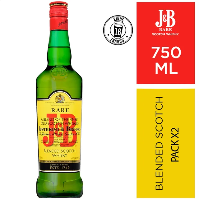 Whisky J&b Rare Blended Scotch - Caja X2