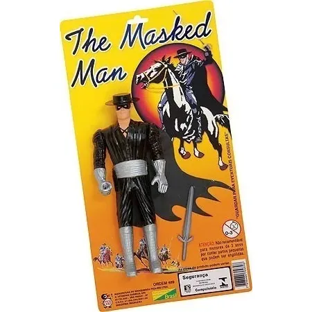 Antigo Boneco Zorro Forte Apache 20cm Altura Chapeu Mascara