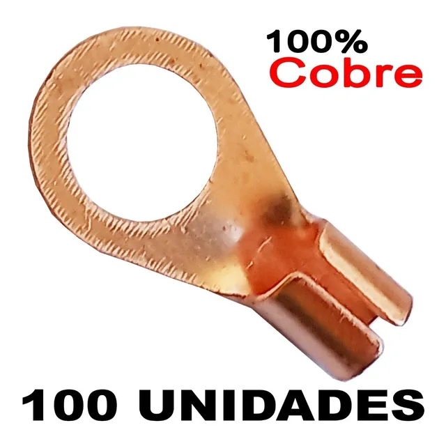Terminal Ojo De Cobre 3/8 9.53 Mm (pack 100 Und) 100% Cobre