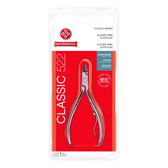 Alicate Cuticula Profissional Classic 522 Mundial S A Prateado