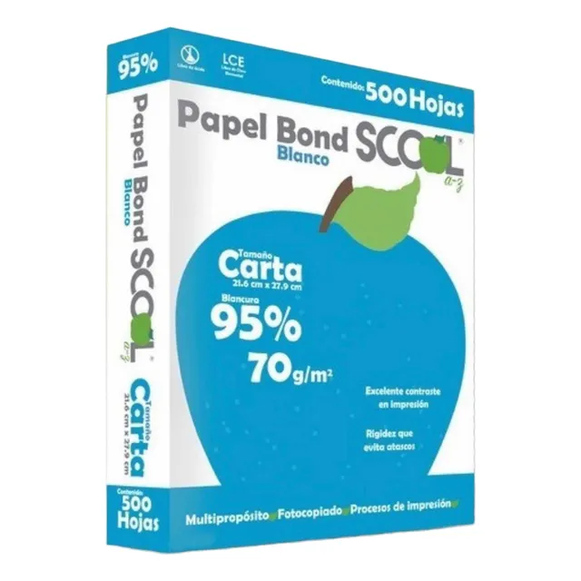 Caja De Papel Marca Scool T/carta 5000 Hojas 95% Blancura