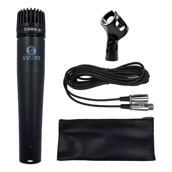 Microfone Profissional Csms 57 Igrejas Cabo 5 Metros Metal