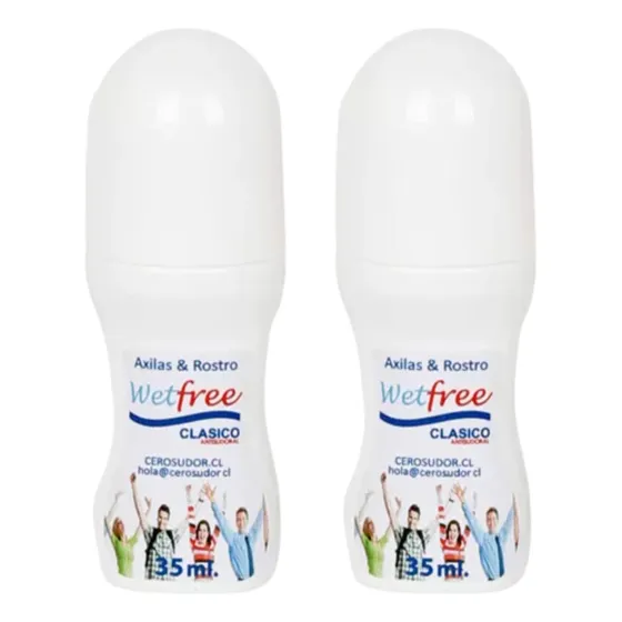 Pack 2 Wetfree Antitranspirante Desodorante Axilas Y Rostro