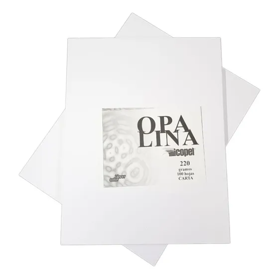 Cartulina Opalina Blanca Carta De 220gr Paquete X 100 Hojas 