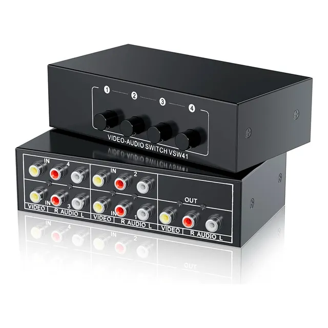 Selector Switch Audio Video Rca 4x1 4 Entradas Y 1 Salida