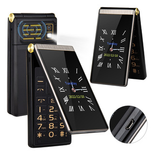 Teléfono Plegable Premium De Doble Pantalla Adecuado Para Personas Mayores, Gran Volumen, Botones Grandes, Casetes Duales, Sos, Cámara, Linterna Teléfono Plegable Premium De Doble Pantalla Adecuado Para Personas Mayores, Gran Volumen, Botones Grandes, Casetes Duales, Sos, Cámara, Linterna