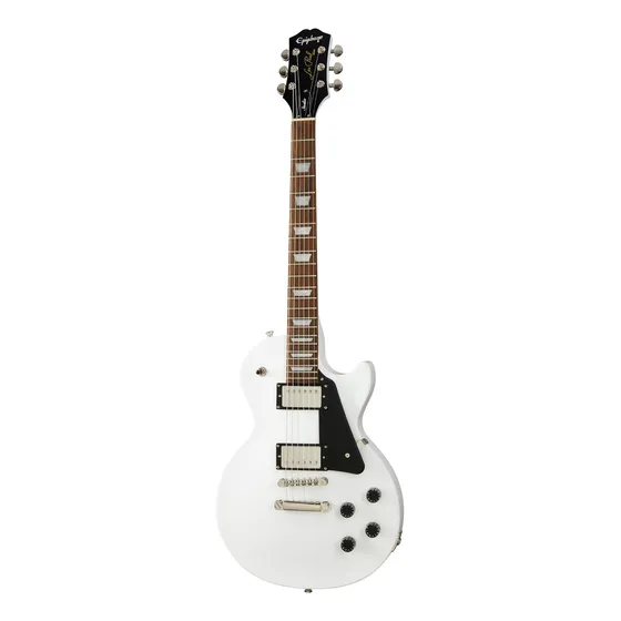 Guitarra eléctrica Epiphone Les Paul Studio EILTKHNH1 de caoba alpine white brillante con diapasón de pau ferro
