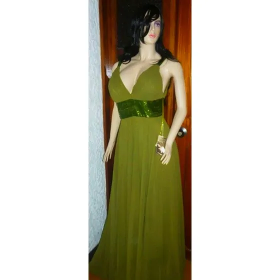 Vestido Verde Largo - Talla 12 - Marca Mundo Novia
