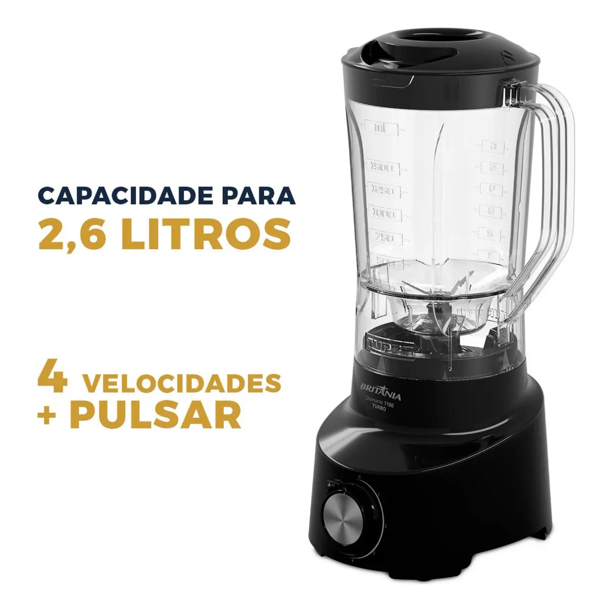 Liquidificador Britânia 2.6l Diamante 1100 Preto