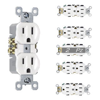 Contacto Doble Duplex Toma Corriente Aterrizado 15a (10pz) Contacto Doble Duplex Toma Corriente Aterrizado 15a (10pz)