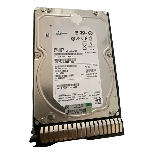 Disco Duro Para Servidor Hpe 2tb Sas 7.2k 3.5'' Plateado