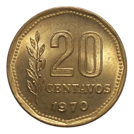 Argentina Escasos 20 Centavos 1970 - Cj#336 - Sin Circular