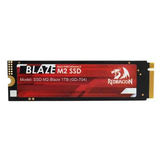 Ssd Redragon 1tb Blaze, M.2 Nvme, Leitura 7450mb/s E Gravação 6600mb/s - Gd-704 Cor Vermelho