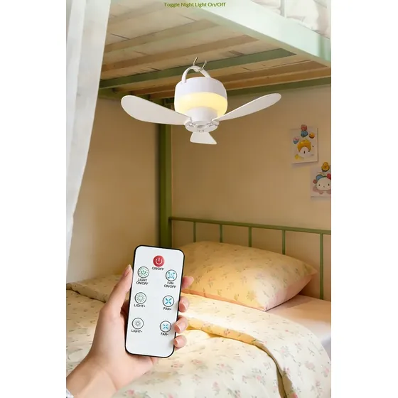 Ventilador De Teto Portátil Com Luminária E Controle