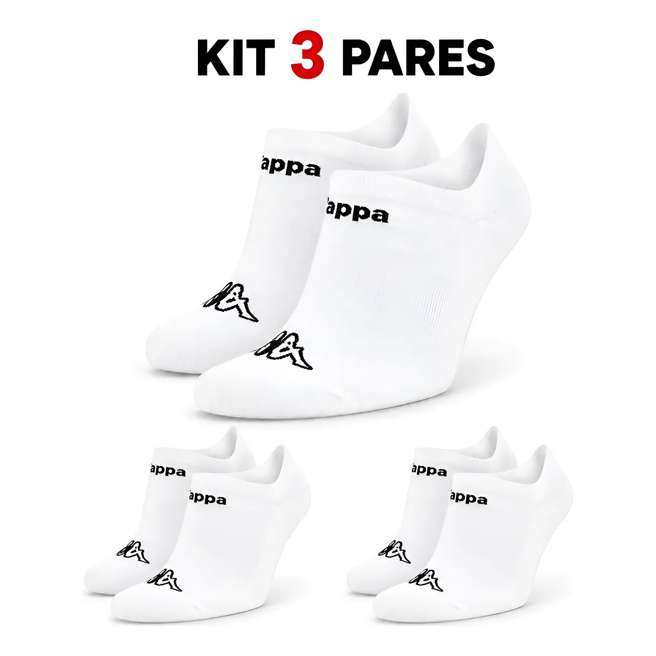 Kit 3 Pares Meias Kappa Soquete Kit 3 Pares Meias Kappa Soquete
