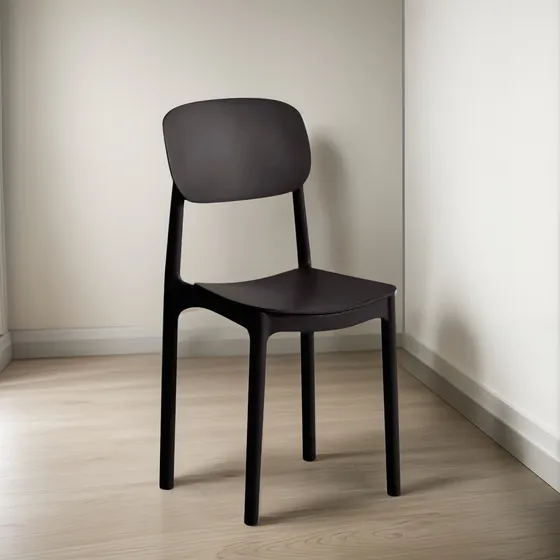 Silla Plastico Lumax Bruselas Living Comedor Jardín Estructura de la silla Negro