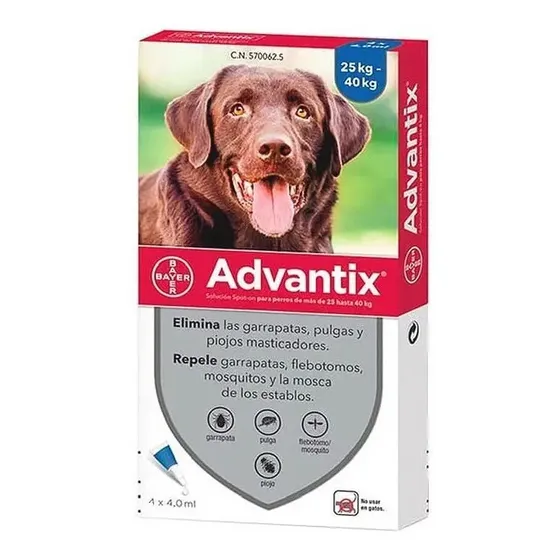 Advantix Pipeta Antipulgas y Garrapatas Perro 25-40kg Bayer