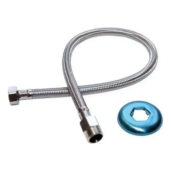 Engate Rabicho Mangueira Flexível Malha Trançado Metal 40cm