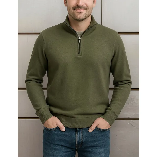 Remera Buzo Medio Cierre Tejido Liviano