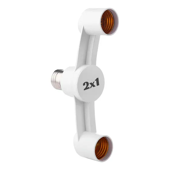 Adaptador Soquete Bocal E27 - 2x1 - 2 Lâmpadas - Duplo
