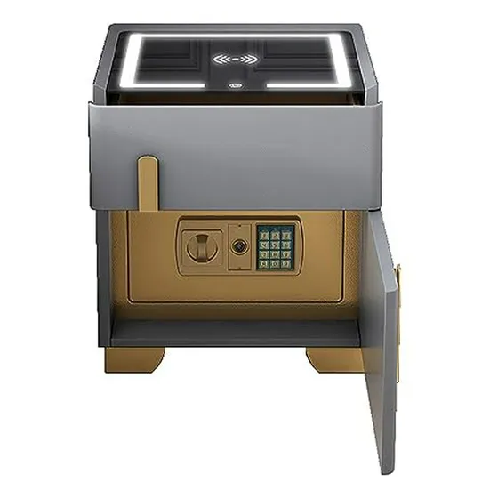Mesita De Noche Inteligente Con Cajón Y Seguro, Mesa De Noch