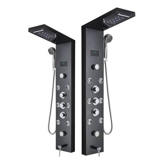 Panel De Ducha De Baño Con Columna De Ducha Led Rainfall
