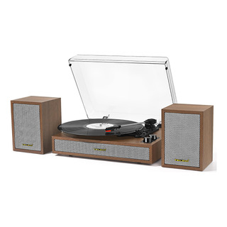 Tocadiscos De Vinilo Con Altavoces De Estantería Externos, T Tocadiscos De Vinilo Con Altavoces De Estantería Externos, T