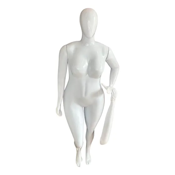 Manequim Feminino Plus Size Com 3 Braços Cabeça Ovo + Base