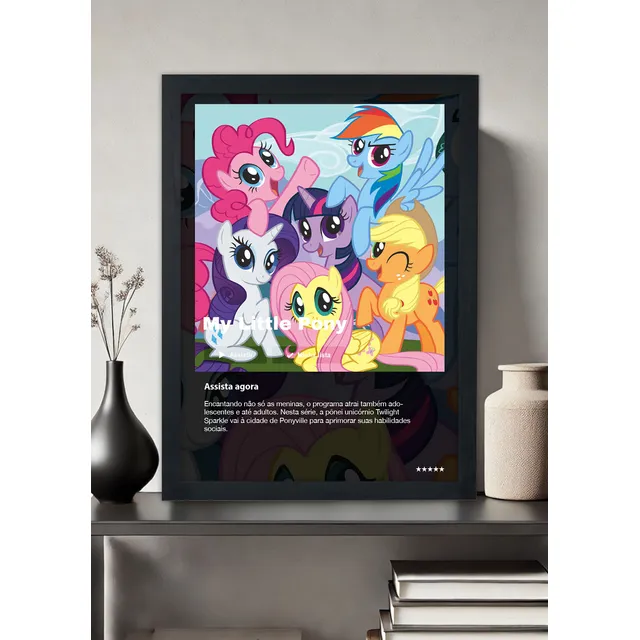 Quadro Decorativo My Little Pony: A Amizade... - Com Vidro