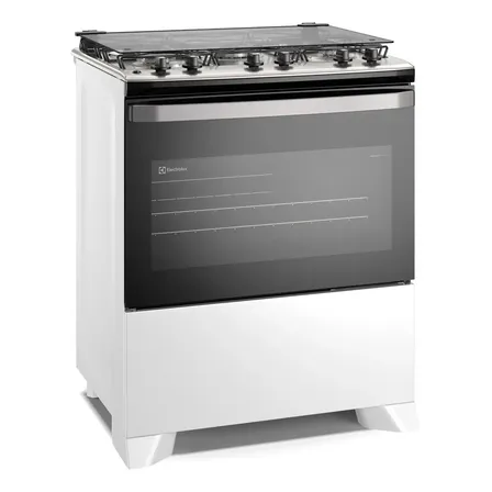 Fogão 5 bocas Electrolux Branco Efficient Mesa Inox, PerfectCook e VaporBake® (FE5IW) Bivolt