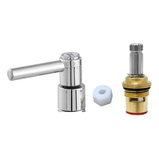 Kit Reparo Cartucho Cerâm M18 1/4 Volta 16 Estrias Alavanca Cor Prateado
