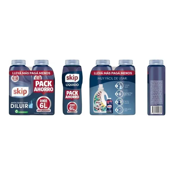 Skip Jabon Liquido X2 Para Diluir Rinde 6 Litros
