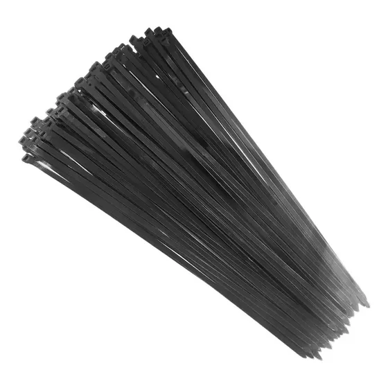 Pack 1000 Amarras Plástica - 4.8 X 300mm - Abrazadera Color Negro