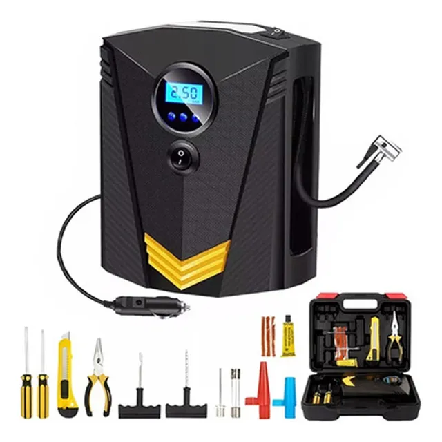 Inflador Kit Carro Caucho Neumatico Portatil Cigarrera