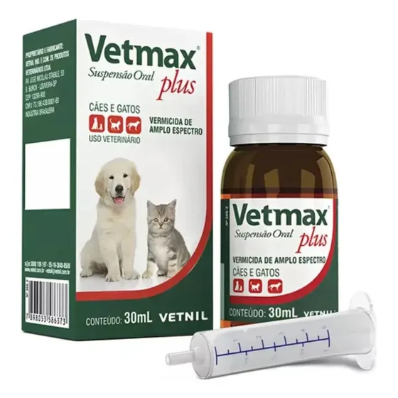Vermífugo Vetmax Plus Filhotes Vetnil Cães E Gatos 30ml