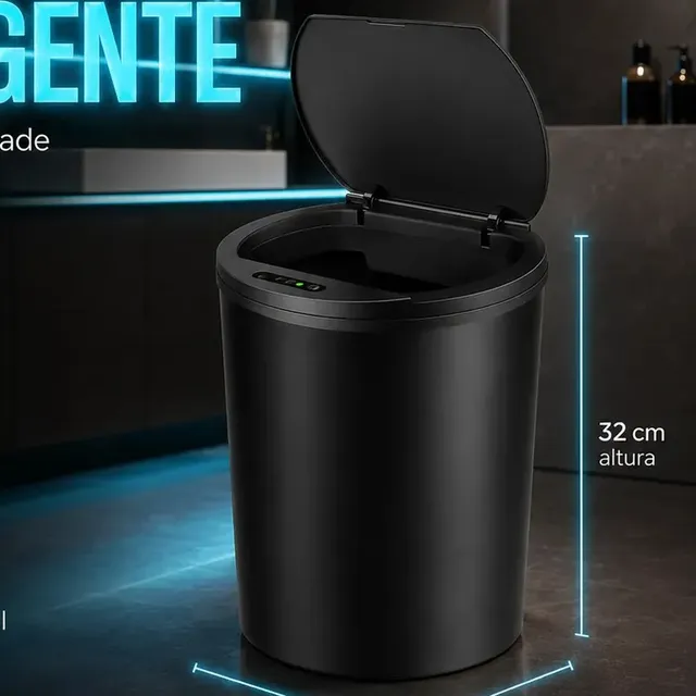 Lixeira Inteligente Sensor Automática Banheiro Cozinha 16L